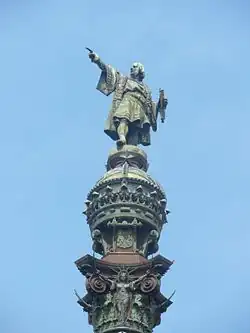 Begehbare, 60&nbsp;m hohe Kolumbus­säule, Barcelona