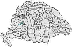 Lage des Komitats Komárom