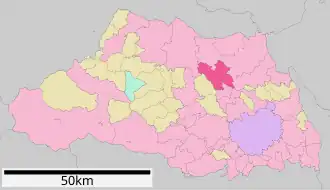 Lage Kōnosus in der Präfektur