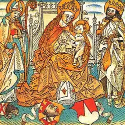 Holzschnitt wohl aus einer Chronik, 1489