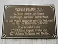 Gedenktafel am neuen Pfarrhaus in Kornwestheim