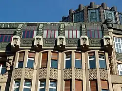 Šupich-Häuser, Prag, 1911–1919, Detail der Fassade
