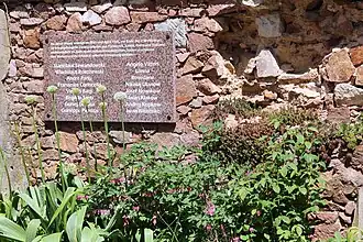 Tafel der Gedenkstätte am Krematorium Meißen