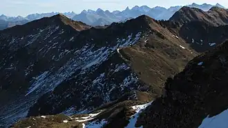 Steinmandl (1982&nbsp;m) und Kreuzmandl vom Falzer Kopf