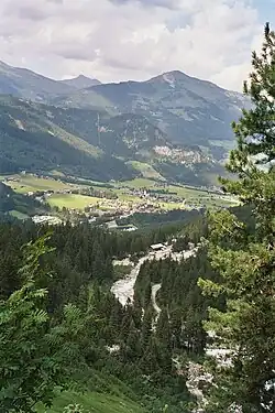 Blick auf Krimml vom Krimmler Wasserfall