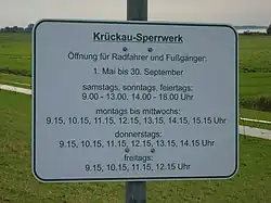 Öffnungszeiten des Sperrwerks an der Elbmündung