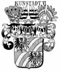 Gemehrtes Wappen 2 der Kunstadt bei Siebmacher