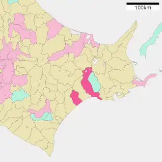 Lage Kushiros in der Präfektur