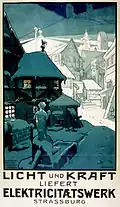 Plakat für das Elektrizitätswerk Straßburg