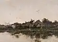 Village fluvial au crépuscule, 1888
