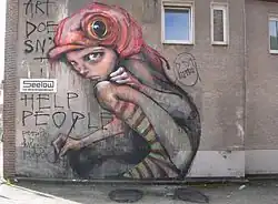 „Art Doesn't Help People, People Help People“ (Lüneburg, Wandfärberstraße)