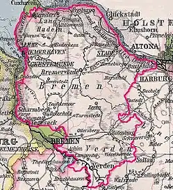 Lage der Landdrostei Stade