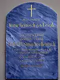Leo Simon Reinisch Grabtafel an der Kirchenmauer von Maria Lankowitz