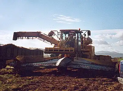 Einklappen und Anheben des Aufnahmetisches nach Aufnahme der letzten Rüben