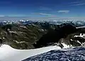 Läntatal und Läntagletscher vom Rheinwaldhorn aus