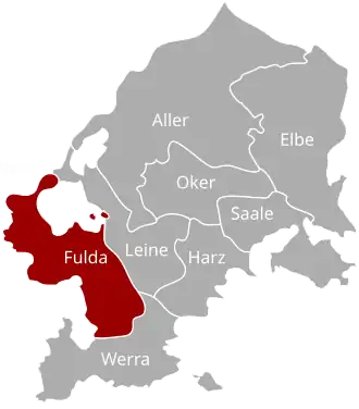 Lage des Departements im Königreich Westphalen