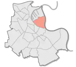 Lage des Hammfelds in Neuss