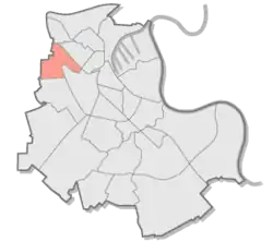 Lage von Morgensternsheide im Stadtgebiet von Neuss