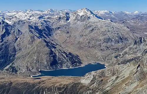 Blick nach Westen zum Lago di Montespluga.