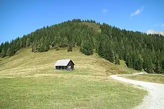 Lahngangkogel von Süden (Wagenbänkalm)