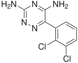 Strukturformel von Lamotrigin