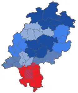 Lage des Landgerichtsbezirks Darmstadt in Hessen