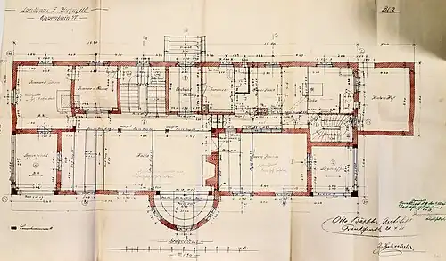 Grundriss im Erdgeschoss des Landhauses