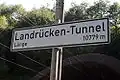 Tunnelschild vor dem Nordportal