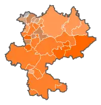 (Relative) Stimmenmehrheit nach Gemeinden im 1. Wahlgang