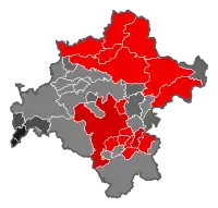 Stimmenmehrheit nach Gemeinden im 1. Wahlgang