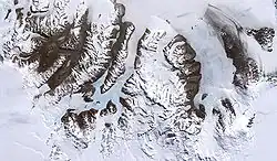 Landsat 7-Satellitenaufnahme der Dry Valleys