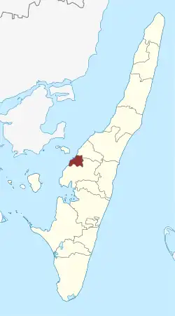 Lage des Rudkøbing Sogn in der Langeland Kommune