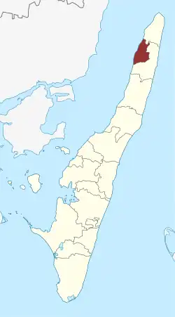 Lage des Stoense Sogn in der Langeland Kommune