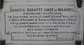 Plakette auf dem Grab von Ignazio Ribotti