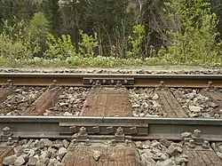 gelaschter, fester Stoß an der Arlbergbahn