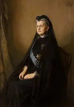 Königinwitwe Olga von Griechenland (1914) mit Witwenschneppe