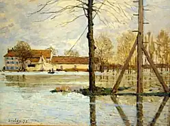 Alfred Sisley: Fähre zur Île de la Loge bei Flut
