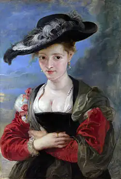 Rubens: Porträt der Susanna Lunden (auch bekannt als Susanna Lunden mit Strohhut), 1622–1625. Notiz: Die Porträtierte trägt einen Hut aus Filz, nicht Stroh.