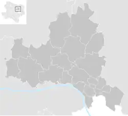 Lage der Gemeinde Bezirk Korneuburg im Bezirk Korneuburg (anklickbare Karte)