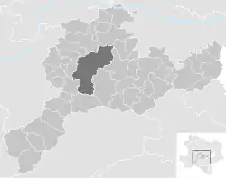 Lage der Gemeinde Bezirk St. Pölten-Land im Bezirk St. Pölten-Land (anklickbare Karte)