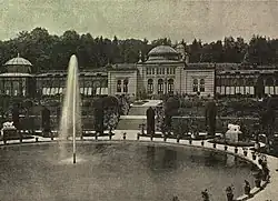 Maurisches Landhaus und Großes Bassin 1889, mit Gruppe&nbsp;2&nbsp;und&nbsp;4