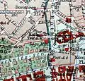 Bausituation auf einem Stadtplan von 1905