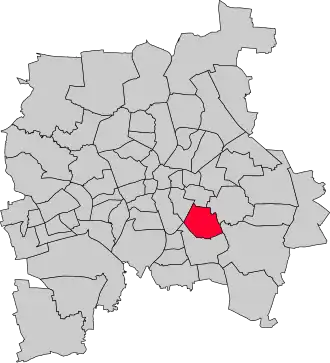 Lage innerhalb der kreisfreien Stadt Leipzig