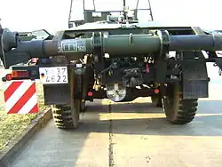 Heckansicht des MAN 7&nbsp;t mil&nbsp;gl als FSB- und M-Boot-Transporter