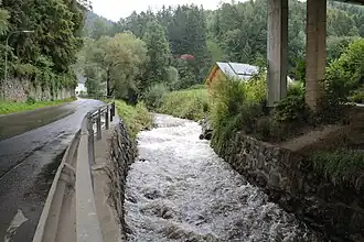 Der Gößbach am Ausgang des Gößgrabens.