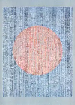 Lines – Red dot Öl/Lw. 120 × 100 cm