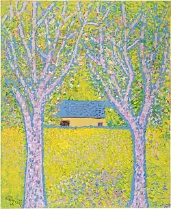 Haus zwischen zwei violetten Bäumen, 1975