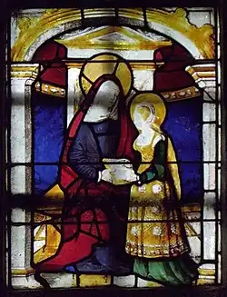 Anna lehrt Maria das Lesen