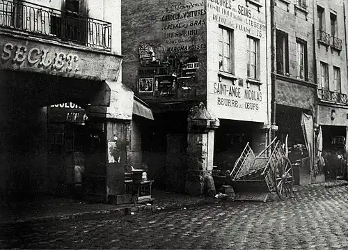 Piliers des Halles, Rue de la Tonnellerie, im Jahr 1851 und damit kurz vor ihrem Abriss