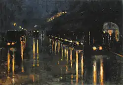 Hochbahnhof Bülowstraße, 1922, Öl auf Leinwand, 70,5&nbsp;×&nbsp;105&nbsp;cm